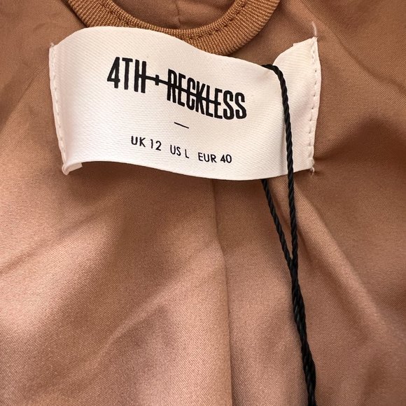 NWT 4th Reckless -TAN TAILORED SINGLE BREASTED BLAZER - ROUX - Size Large - Picture 9 of 11